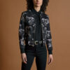 Dutch women's black leather with silver hardware belt