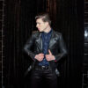 Logan men's black leather jacket