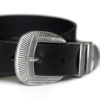 Leather belt with smooth, full grain leather.