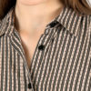 Long sleeve button up shirt with stripes and tiny stars.