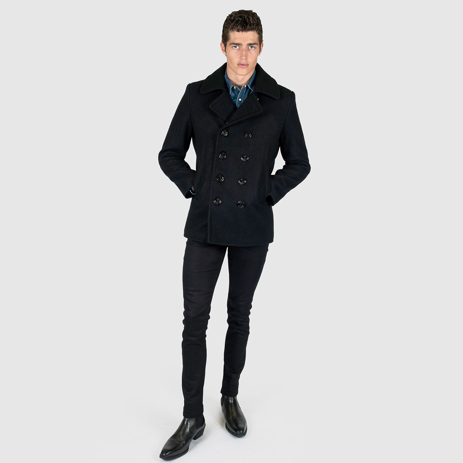 Guardian - Wool Pea Coat (Size XS, S, M, L, XL, 2XL) | Straight To
