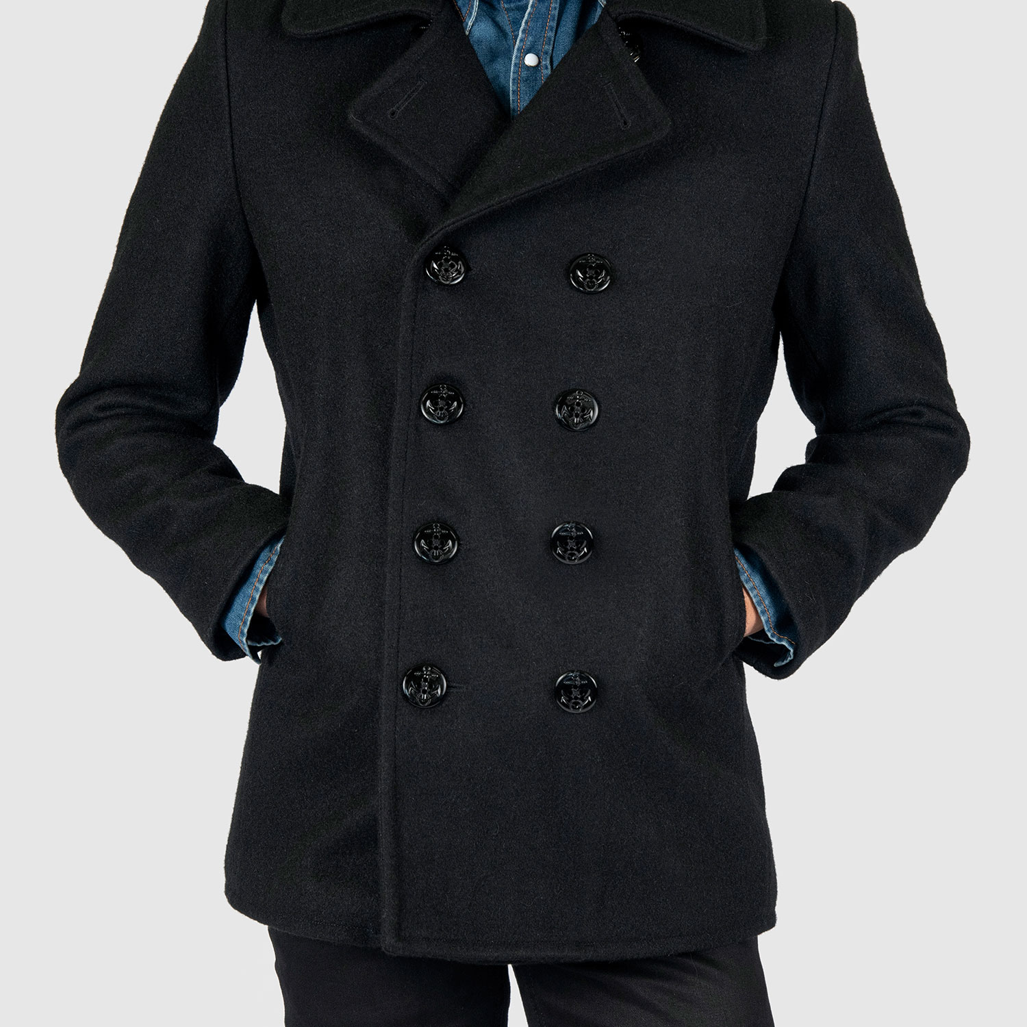 Guardian - Wool Pea Coat (Size XS, S, M, L, XL, 2XL) | Straight To 