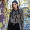 Psychedelic Jungle women's long sleeve black and grey shirt