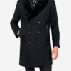 The Augustine is a stylish, warm, wool-blend winter coat that features a shearling collar and notched shearling lapels.