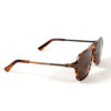 Aviator sunglasses with hand-crafted, brown Havana acetate frames.
