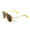 Aviator sunglasses with hand-crafted, translucent yellow acetate frames.