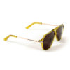 Aviator sunglasses with hand-crafted, translucent yellow acetate frames.