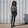 Vagabond womens black and white striped sweater