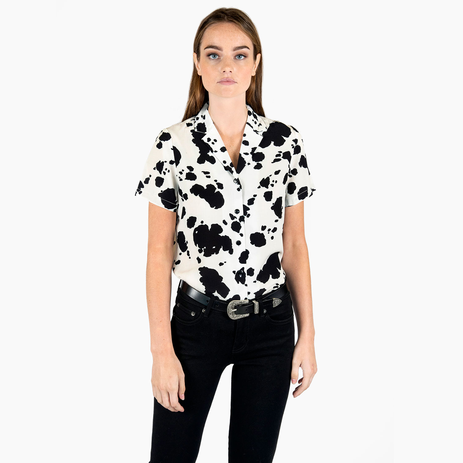 inaktive Thriller Låse Bella - Cow Print Shirt | Straight To Hell Apparel