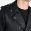 The Commando is our most traditional and recognizable leather jacket, now as a fitted vest featuring a removable belt and polished nickel ball pull zippers.