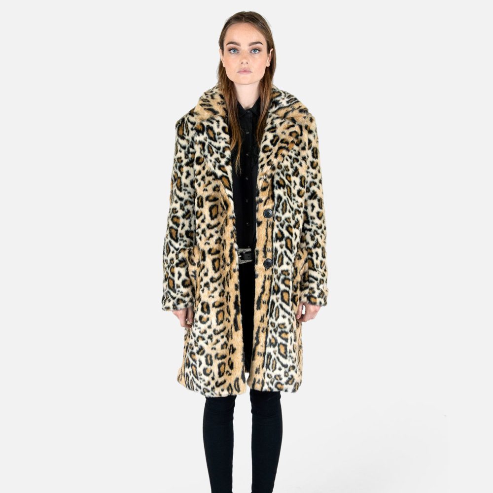 Stevie - Leopard Faux Fur Coat | Straight To Hell Apparel