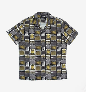 This Is Spinal Tap. These Go To Eleven. Short sleeve button up camp shirt with spread collar and vintage amps artwork.