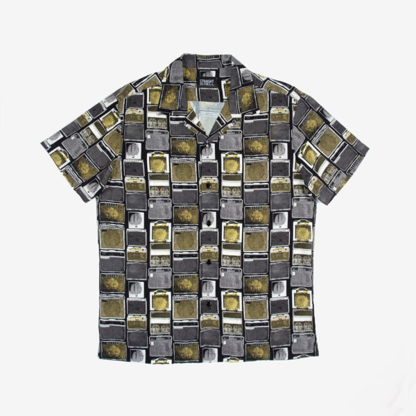 This Is Spinal Tap. These Go To Eleven. Short sleeve button up camp shirt with spread collar and vintage amps artwork.