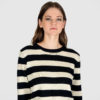 Black and light cream striped sweater.