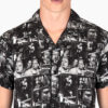 Short sleeve button up camp shirt featuring vintage clippings from the 1977 British punk rock era.