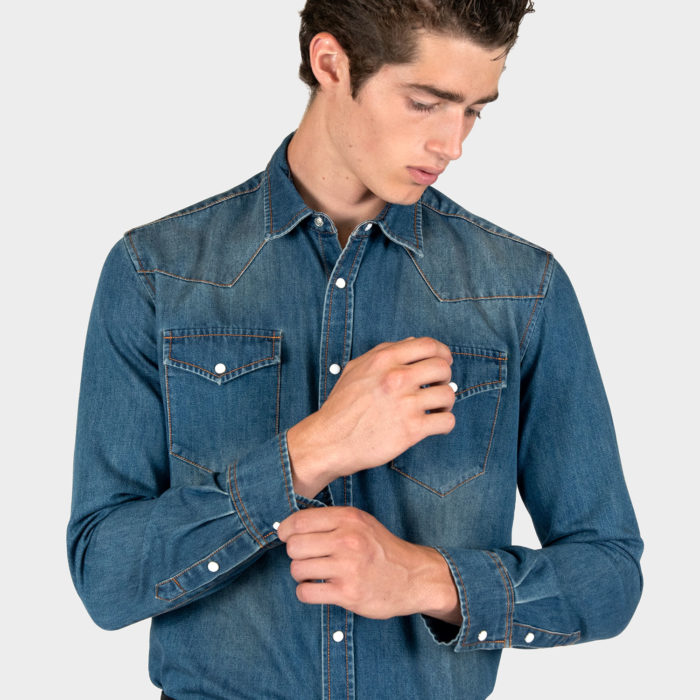 Open Road - Blue Denim Western Shirt | Straight To Hell Apparel
