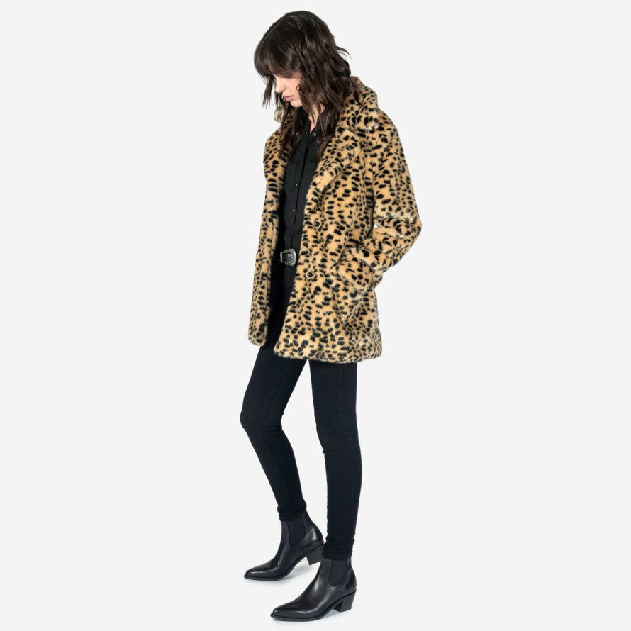 DeVille - Cheetah Faux Fur Coat | Straight To Hell Apparel