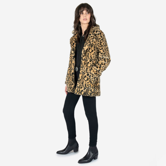 DeVille - Cheetah Faux Fur Coat | Straight To Hell Apparel