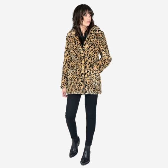 DeVille - Cheetah Faux Fur Coat | Straight To Hell Apparel