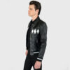 The Duke leather jacket offers diamond chest details, symmetrical styling, and durable striped elastic cuffs and waistband.