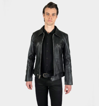 The Idol leather jacket offers clean lines and classic style.