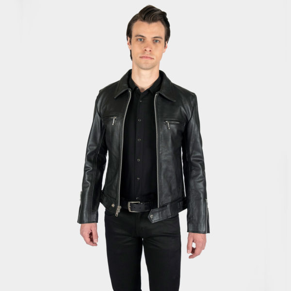 The Idol leather jacket offers clean lines and classic style.