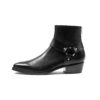 The Libertine is a men's black, premium leather harness boot