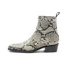 The Richards is a women’s grey snakeskin, premium leather boot