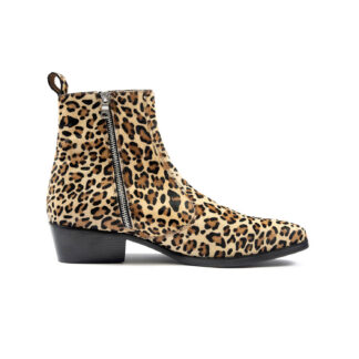 The Richards is a men’s leopard pony hair, premium leather boot