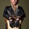 Bullitt women's black and nickel leather gloves