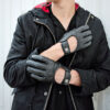 Bullitt black and nickel men's leather gloves