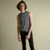Diego black and grey striped men's tank top