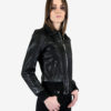 Belmont women's black leather jacket