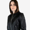 Belmont women's black leather jacket