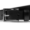 Slender, stainless steel polished buckle for formal occasions.