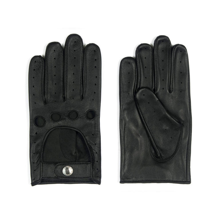Bullitt - Black and Nickel Leather Gloves | Straight To Hell Apparel