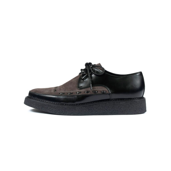 Hawkins - Black and Grey Leather Creepers | Straight To Hell Apparel