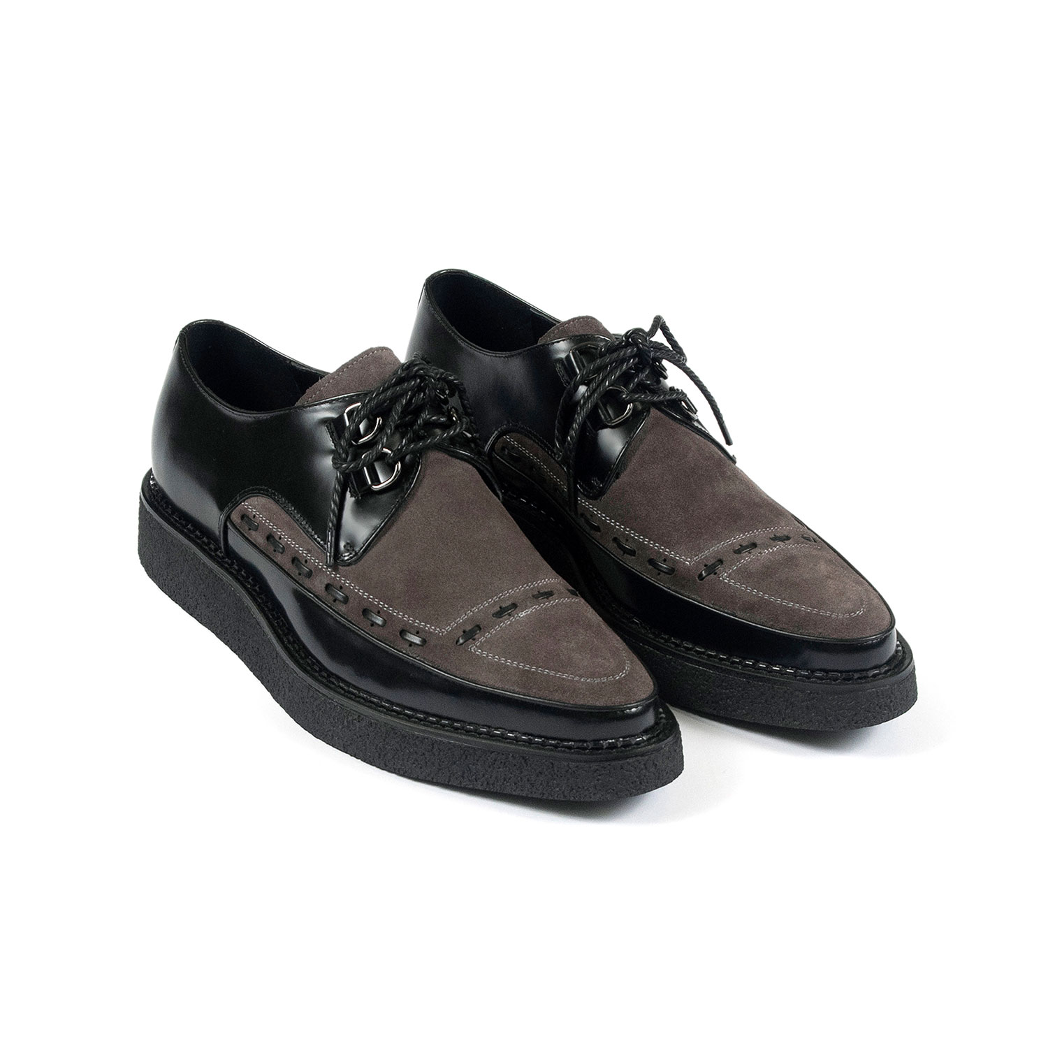 Hawkins - Black and Grey Leather Creepers