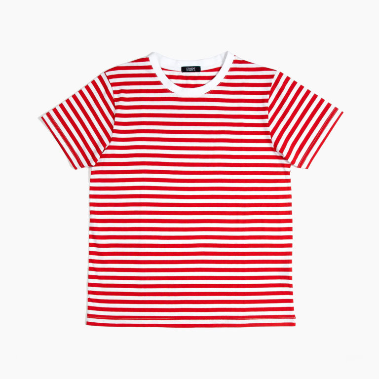 Jasper - White and Red Striped T-Shirt | Straight To Hell Apparel