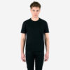 The Perfect Black Tee is a short sleeve t-shirt with a relaxed neck and capped sleeves.