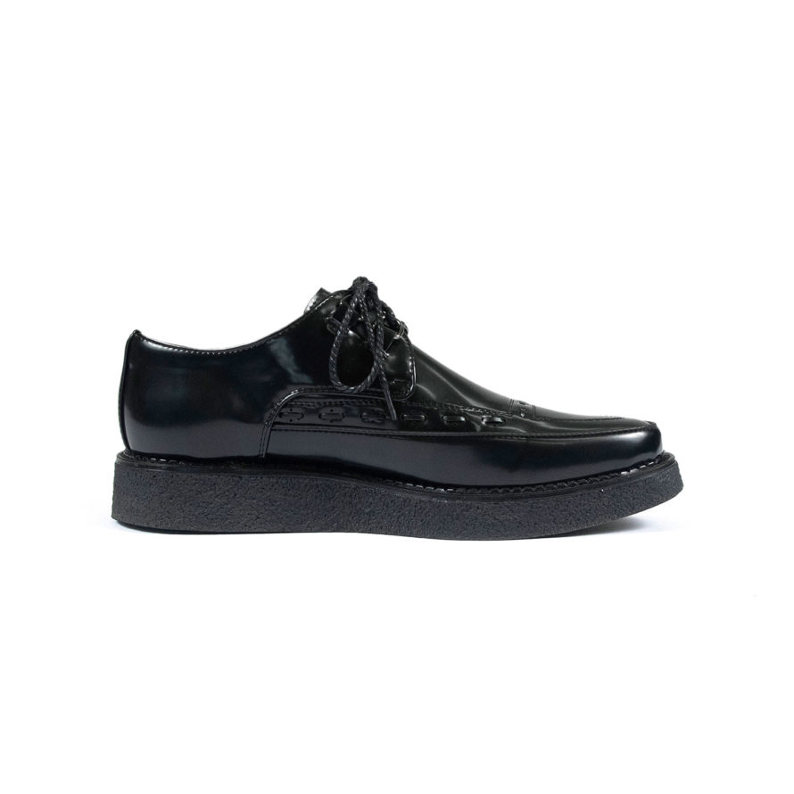 Vegan Hawkins - Black Faux Leather Creepers | Straight To Hell Apparel