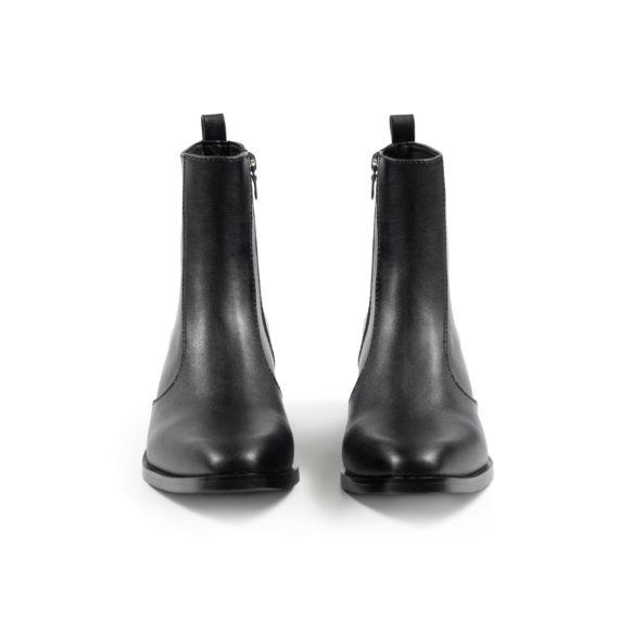 Vegan Richards - Black Faux Leather Zip Boots (Size 6.5, 7.5, 8, 8.5, 9 ...