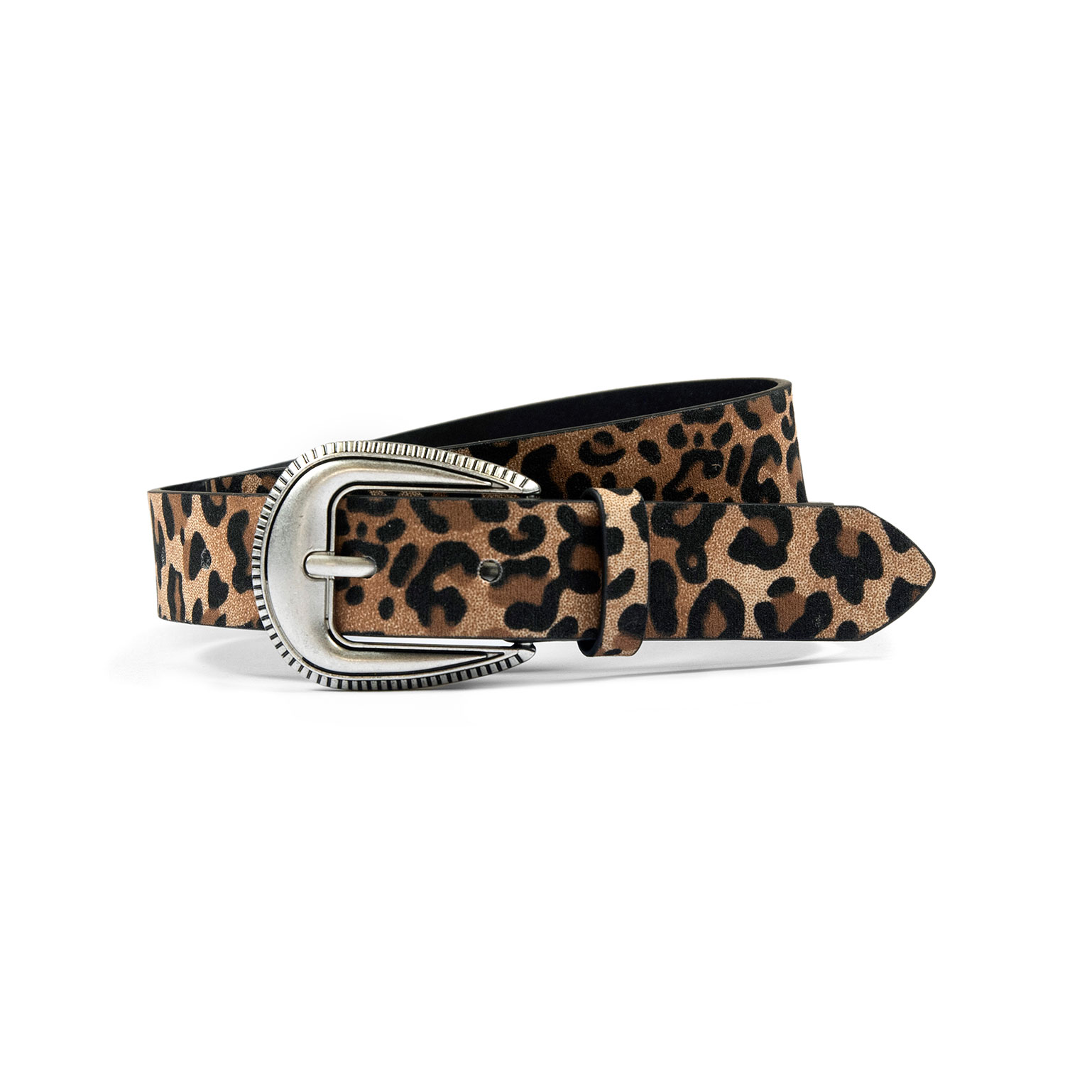 Vegan Wyatt - Leopard Print Faux Leather Belt (Size 28)