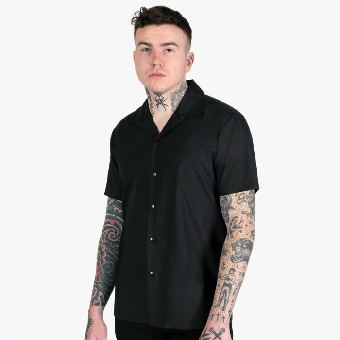 All the Trouble - Black with Gold Piping Shirt | Straight To Hell Apparel