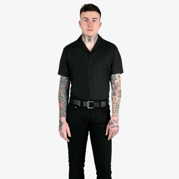 All the Trouble - Black with Gold Piping Shirt (Size XS, S, M, L, XL ...