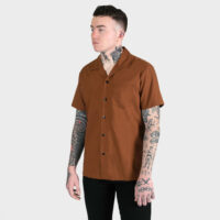 All the Trouble - Brown with Black Piping Shirt | Straight To Hell Apparel