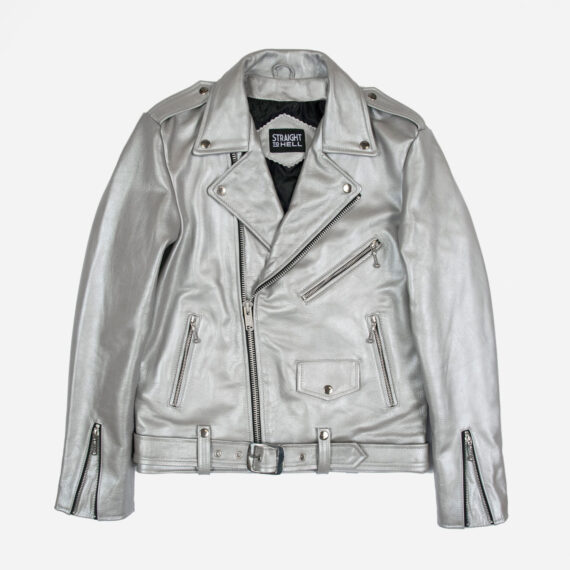 Commando - Silver Leather Jacket (Size 34S, 34, 36S, 36, 38S, 38, 40 ...