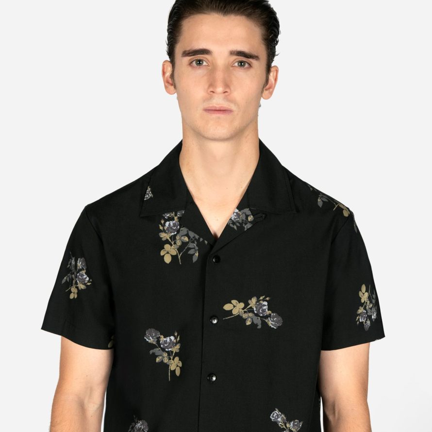 Band of Roses - Black and Grey Floral Print Shirt | Straight To Hell ...