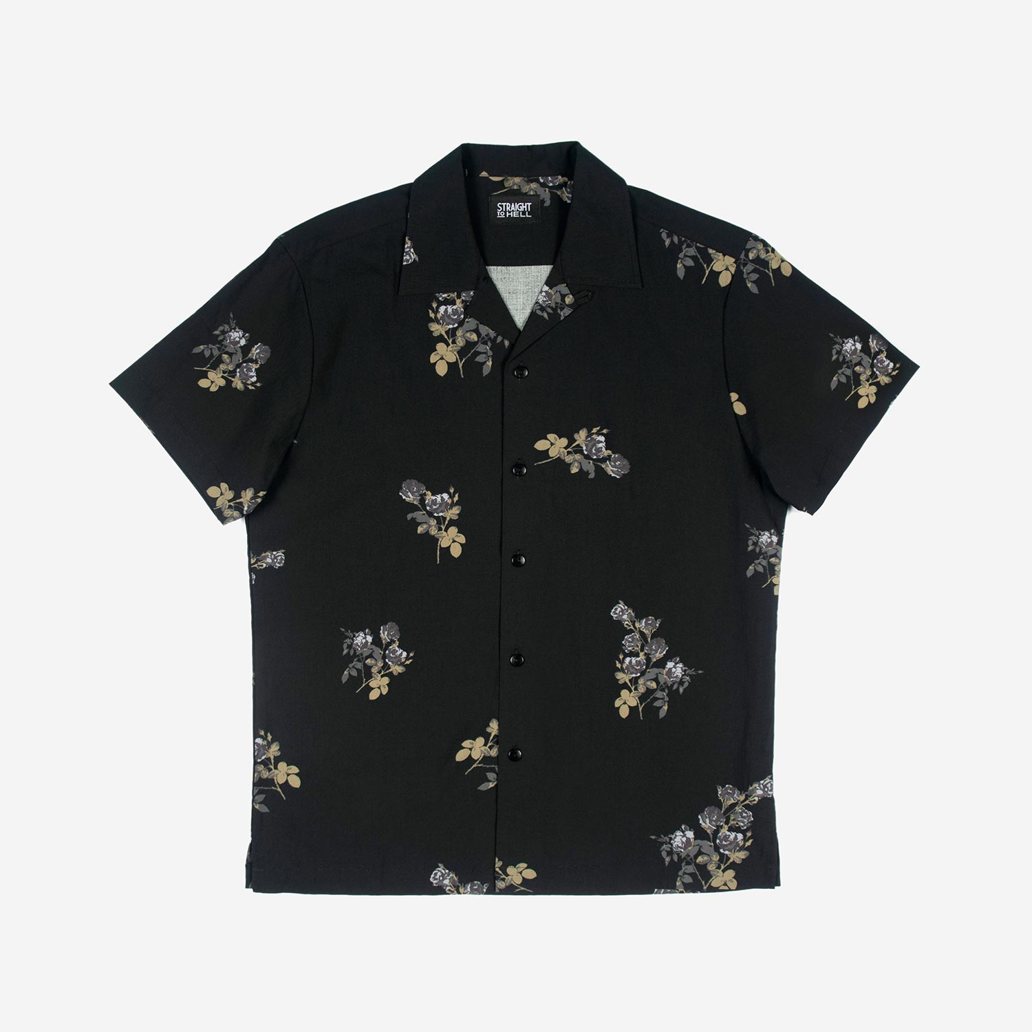 Band of Roses - Black and Grey Floral Print Shirt (Size XS, S, M, XL, 2XL,  3XL, 4XL)