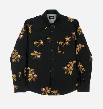 Long sleeve button up western shirt featuring our roses artwork.